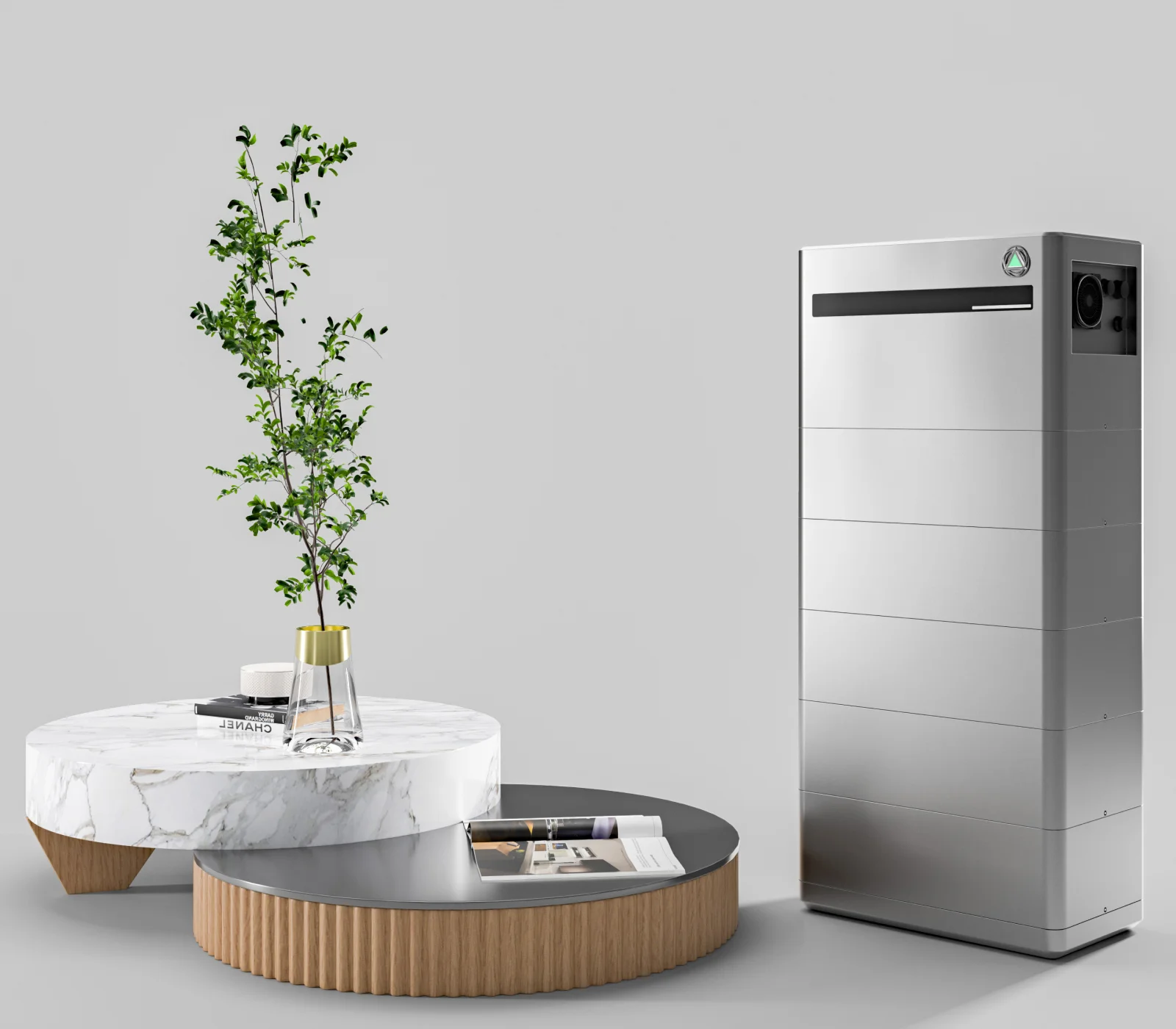 YES-EU Home BESS modular residential battery in a modern living room