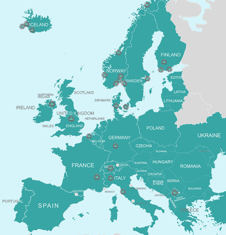 YES-EU service network across Europe